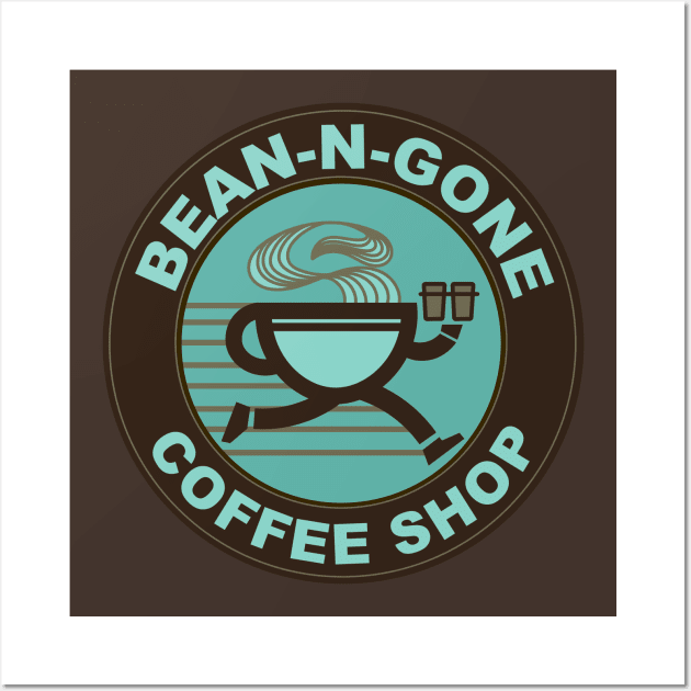 Bean N Gone Coffee Shop Wall Art by Meta Cortex